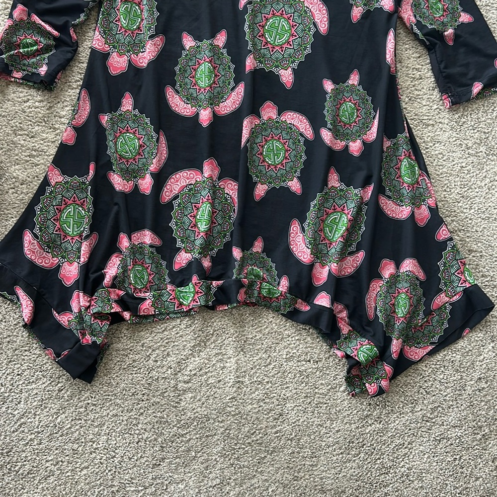 Simply Southern 3/4 Sleeve Boho Turtle Dress/Tunic - Picture 4 of 6